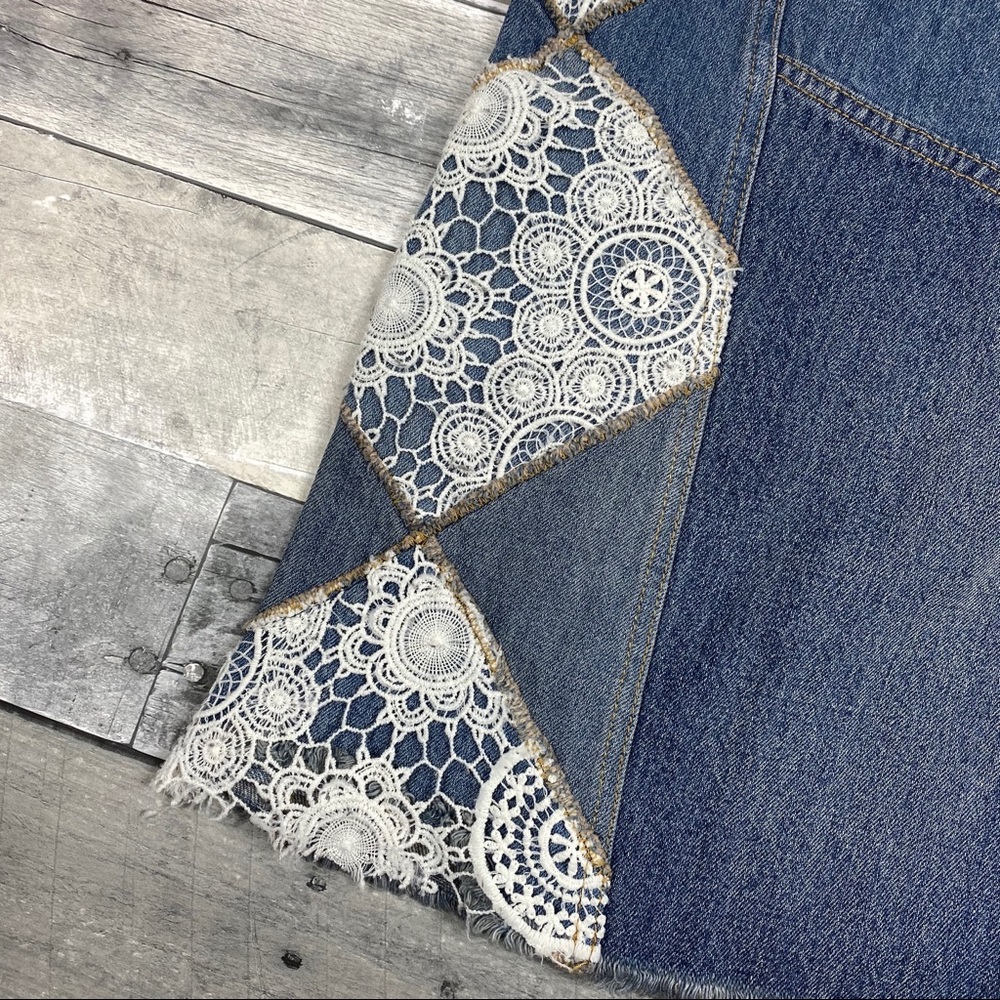 Free People in my element flare jeans patchwork - Picture 5 of 8